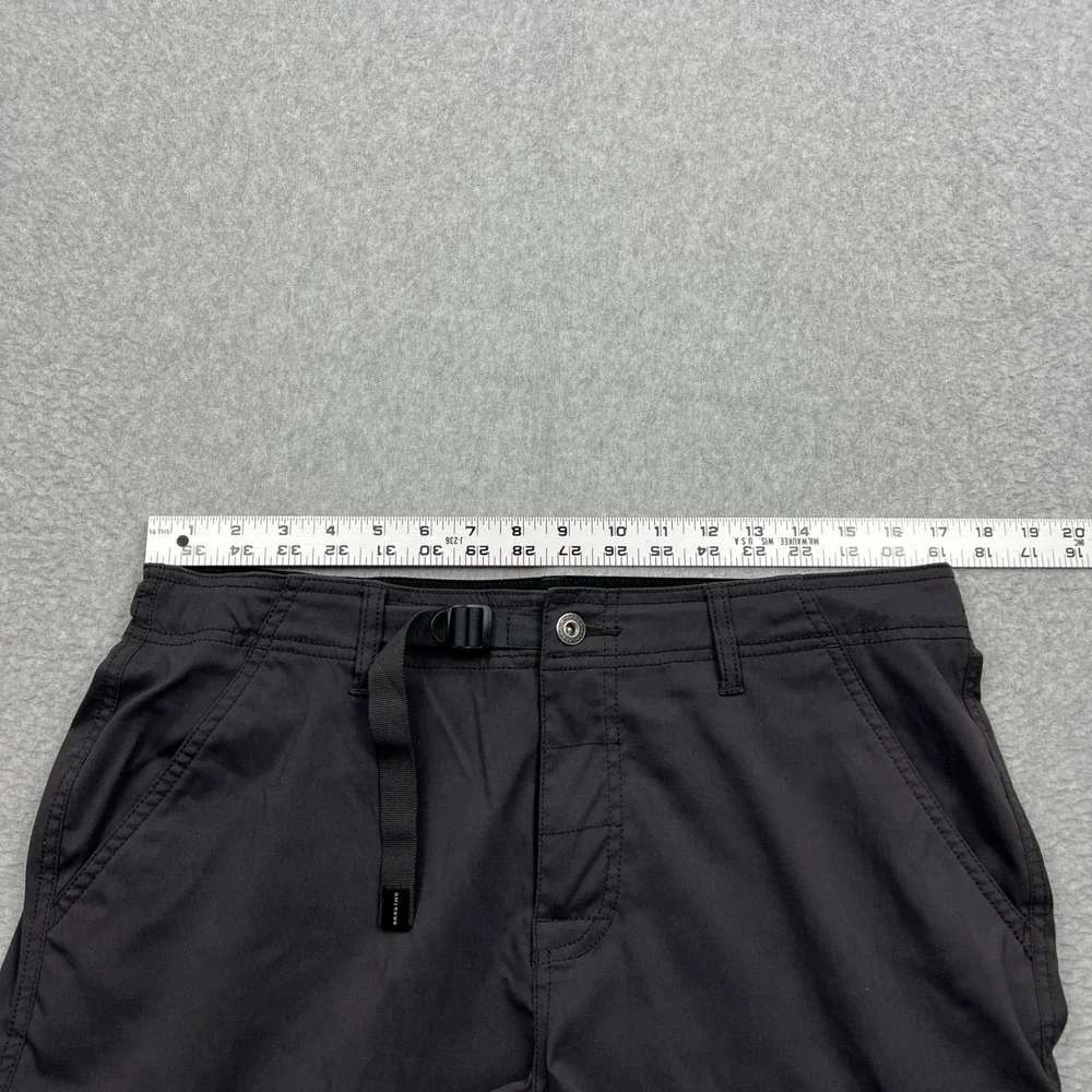prAna Zogger Pants Mens 34x30 Gray Nylon Cargo Stretch Belted Hiking Jogger